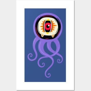 Doodle cute monster TENTACLE Posters and Art